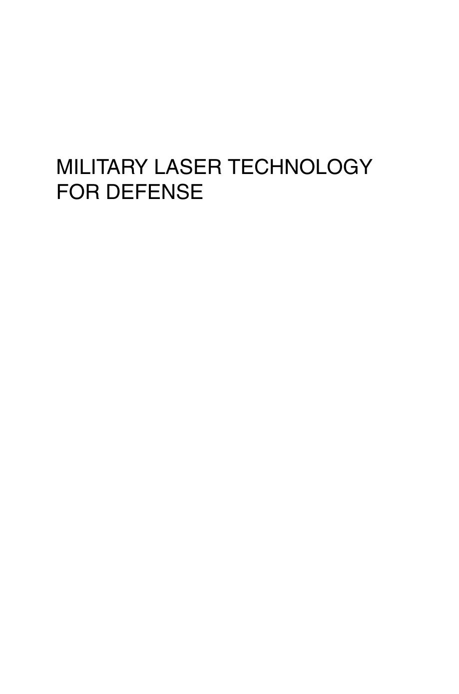 Military Laser Technology for Defense by McAulay A.D