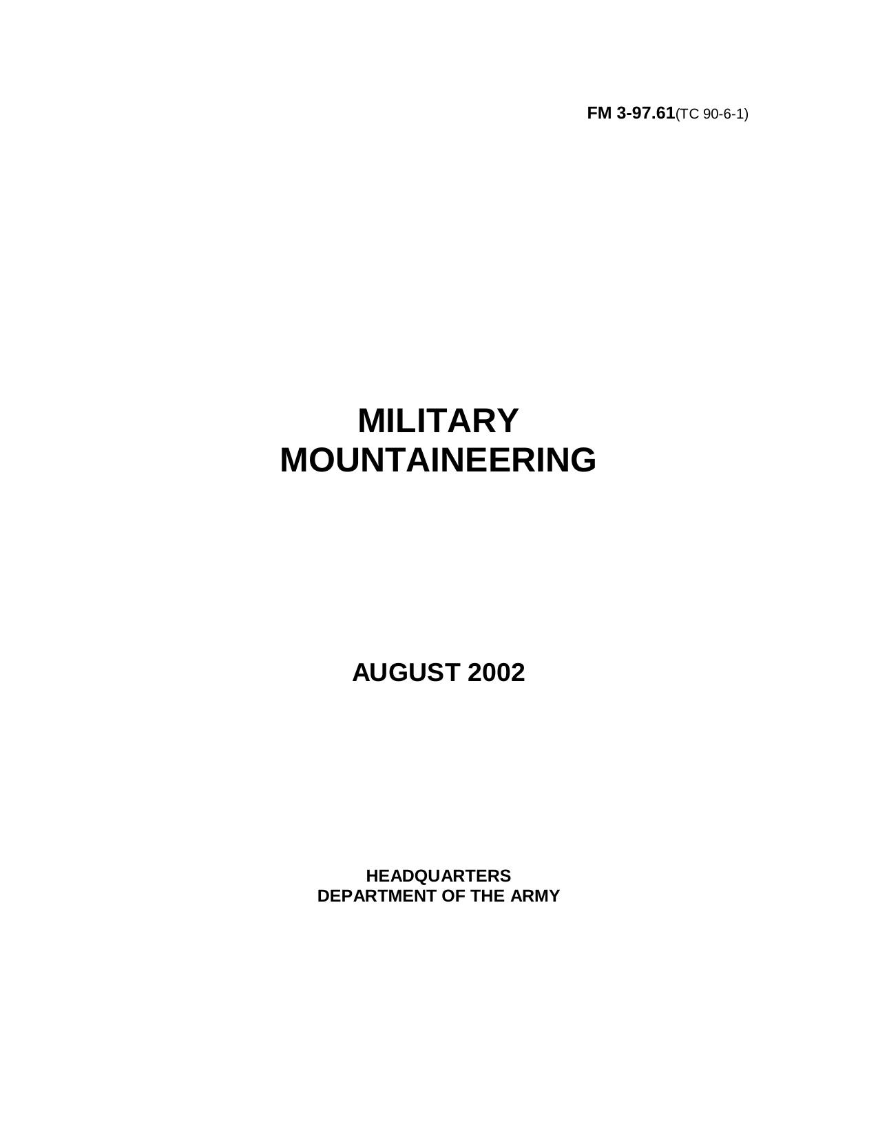 Military Mountaineering by LAAWS XXI Project Office