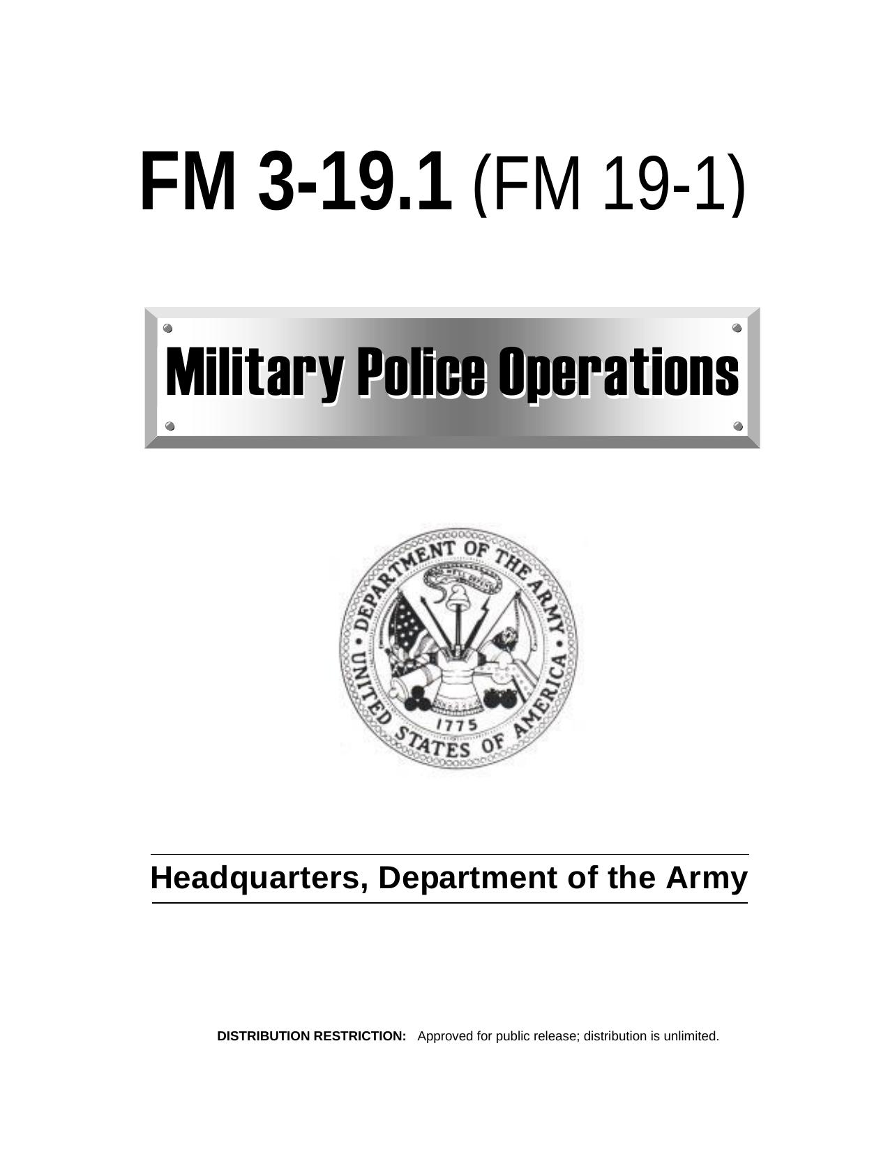 Military Police Operations by LAAWS XXI Project Office