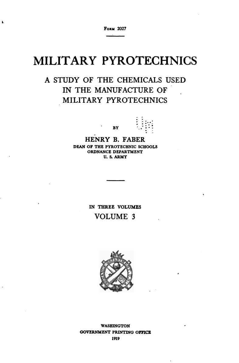Military pyrotechnics by Henry Burnell Faber