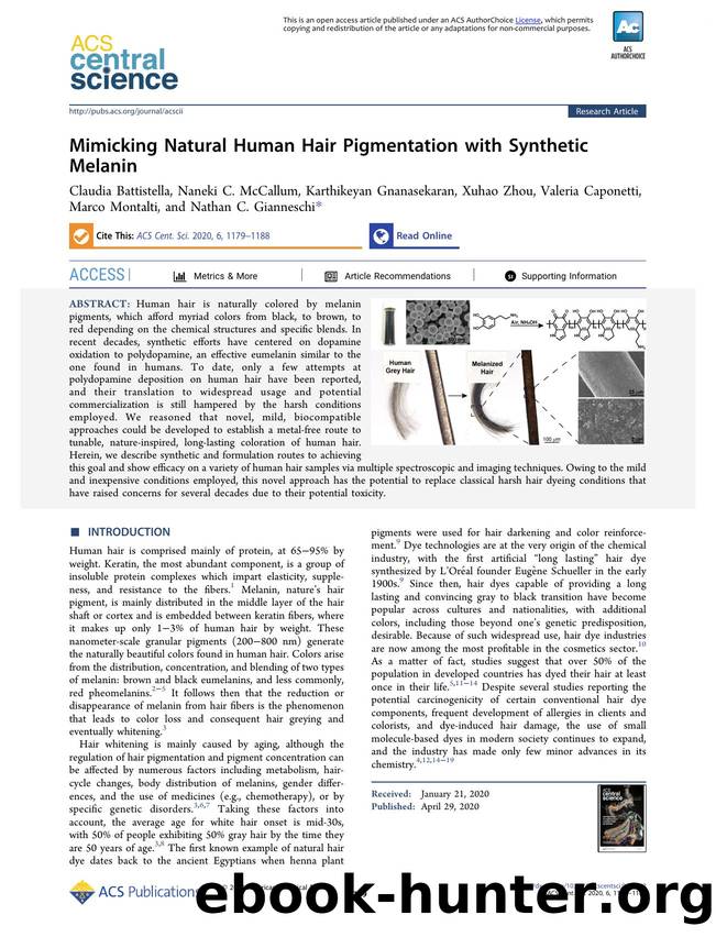 Mimicking Natural Human Hair Pigmentation with Synthetic Melanin by unknow