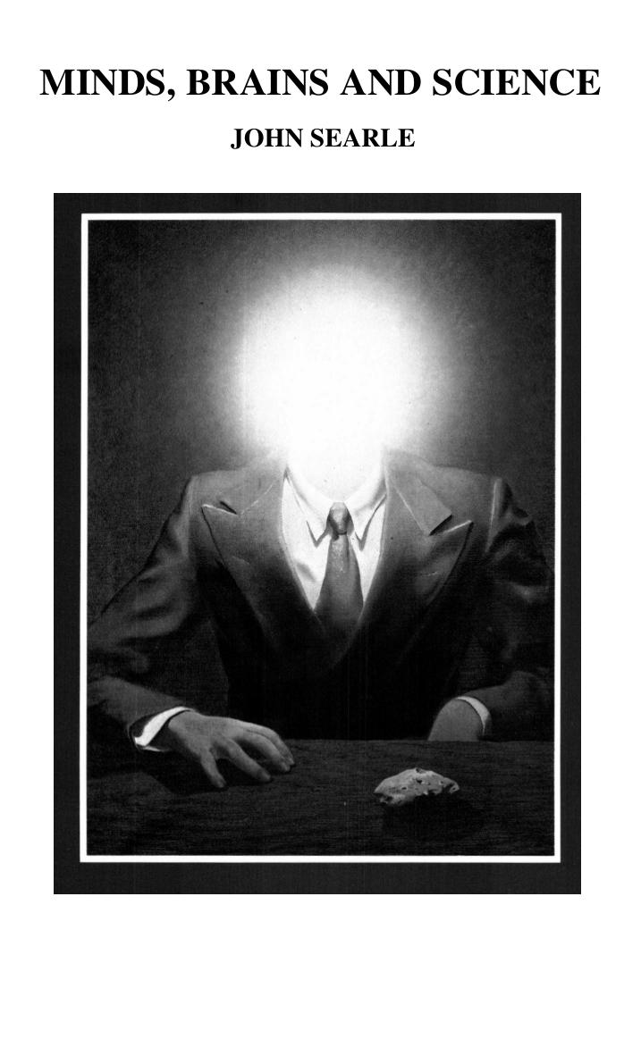 Minds Brains & Science by John R. Searle