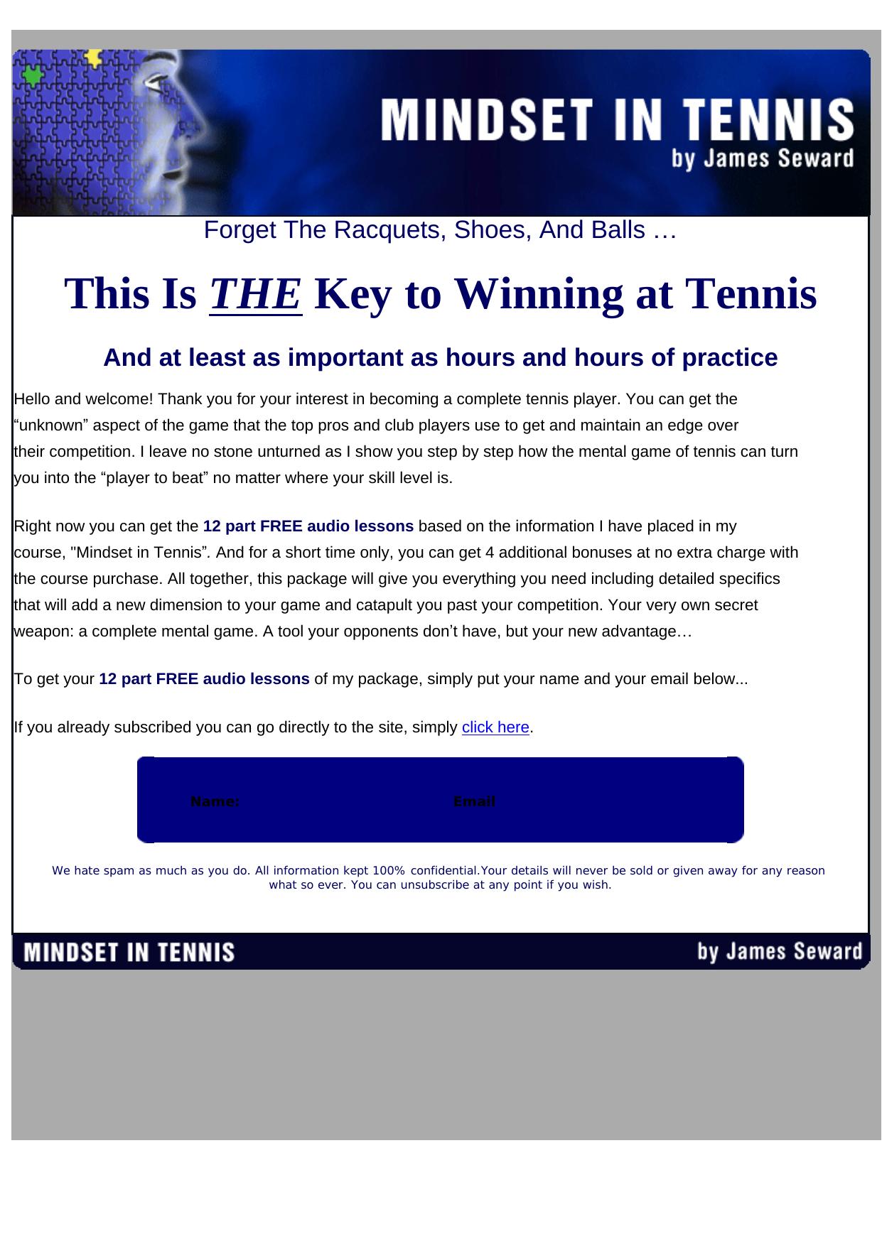 Mindset In Tennis. by Best of Kuszter's Collection