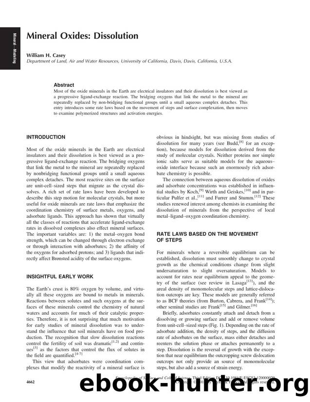 Mineral Oxides: Dissolution by William H. Casey