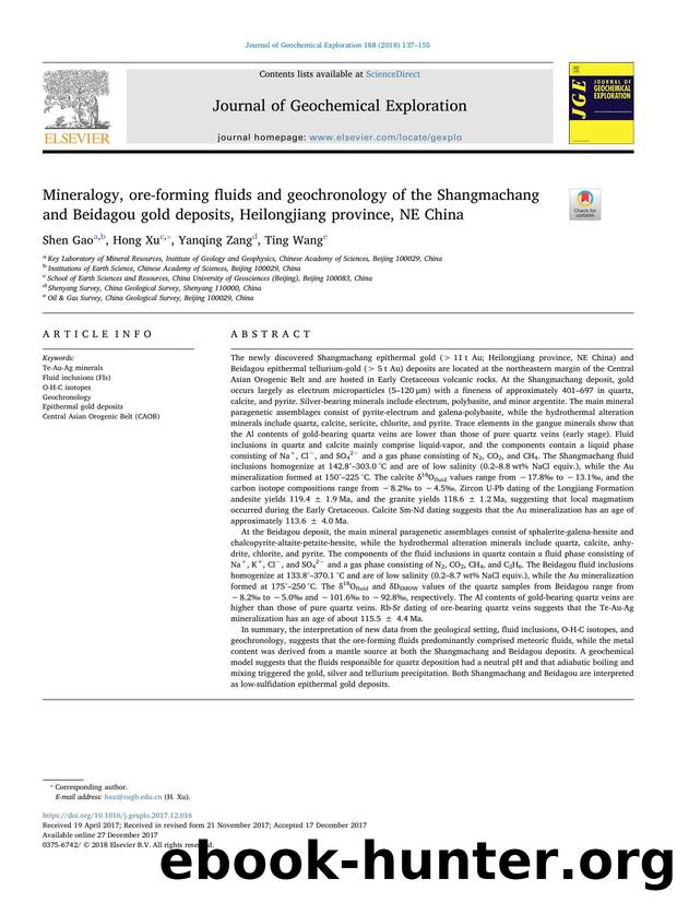Mineralogy, ore-forming fluids and geochronology of the Shangmachang and Beidagou gold deposits, Heilongjiang province, NE China by Shen Gao & Hong Xu & Yanqing Zang & Ting Wang