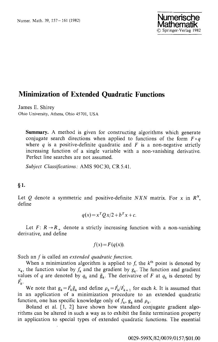 Minimization of extended quadratic functions by Unknown