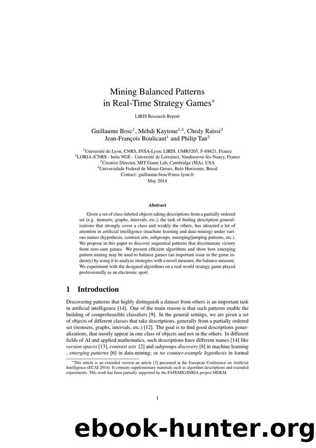 Mining Balanced Patterns in Real-Time Strategy Games by Unknown