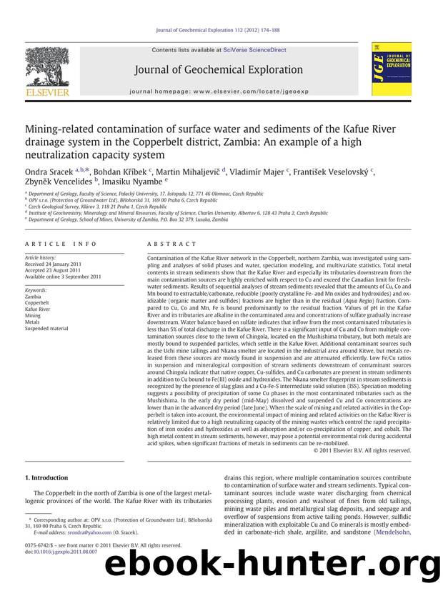 Mining-related contamination of surface water and sediments of the Kafue River drainage system in the Copperbelt district, Zambia: An example of a high neutralization capacity system by unknow