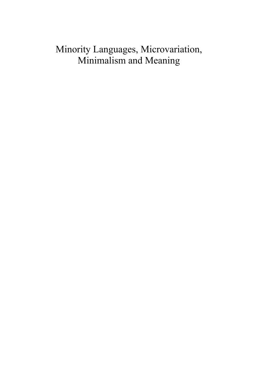 Minority Languages, Microvariation, Minimalism and Meaning : Proceedings of the Irish Network in Formal Linguistics by Alison Henry; Catrin Rhys; Alison Henry