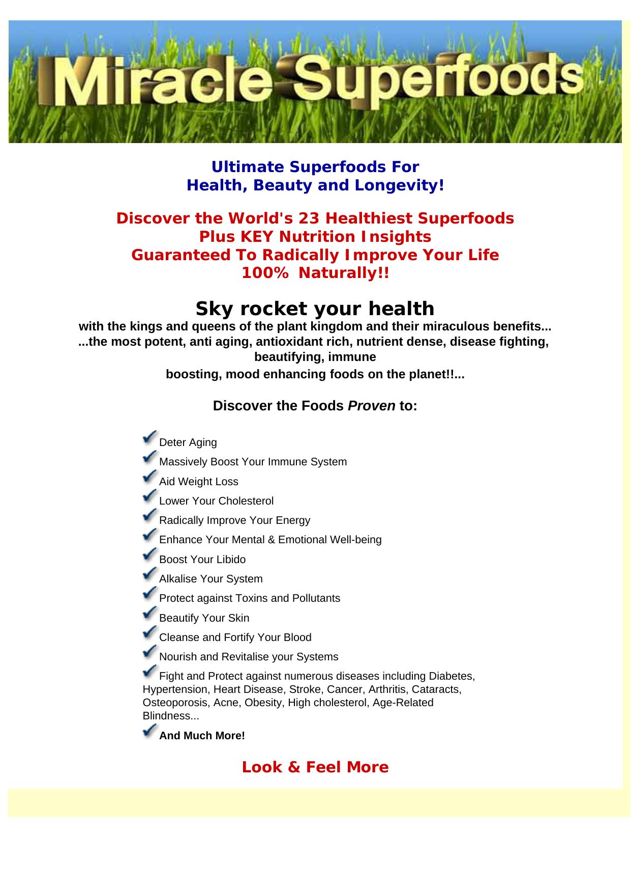 Miracle Superfoods For Ultimate Health, Beauty & Longevity! by Best of Kuszter's Collection