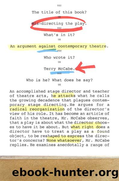 Mis-Directing the Play: An Argument Against Contemporary Theatre by Terry McCabe