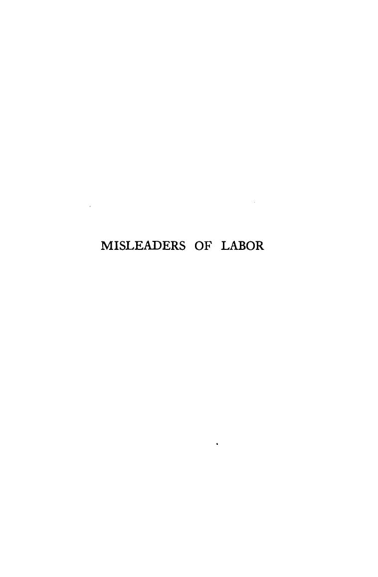Misleaders of labor by Foster William Z