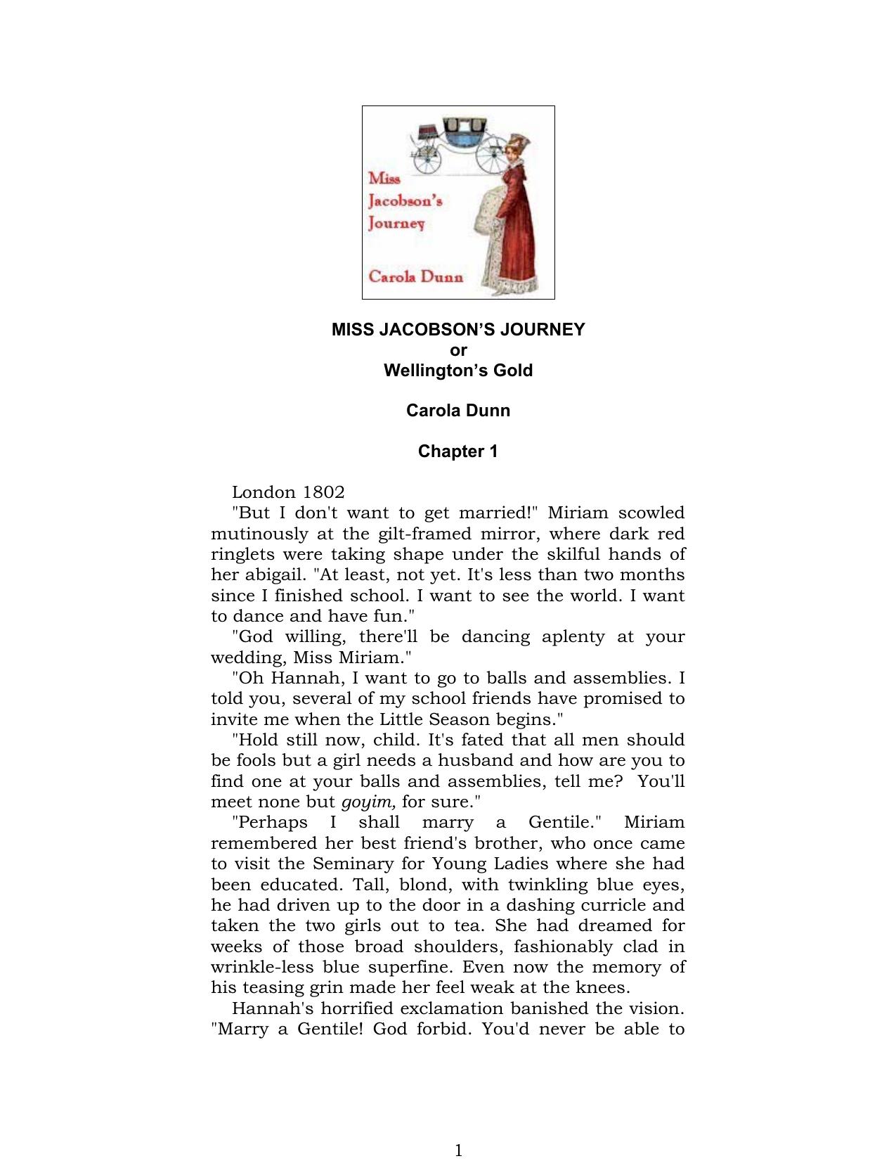 Miss Jacobson's Journey by Carola Dunn