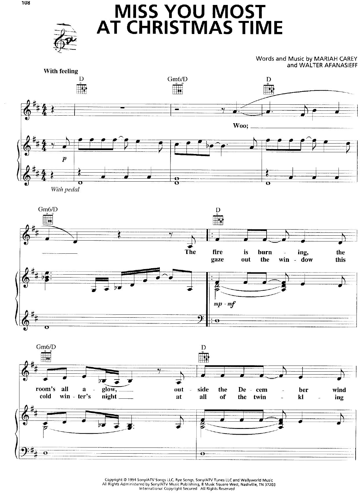 Miss You Most At Christmas Time (Mariah Carey) by Unknown