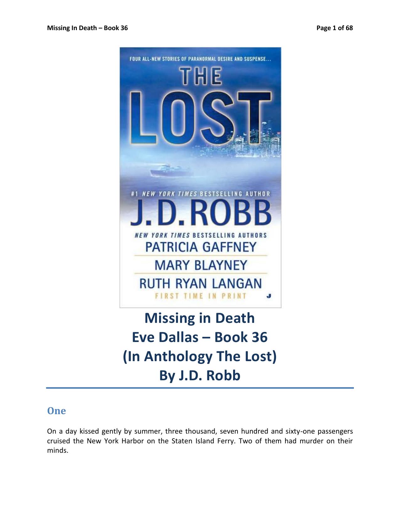 Missing In Death by J.D. Robb