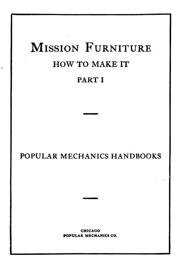 Mission furniture by Popular mechanics magazine