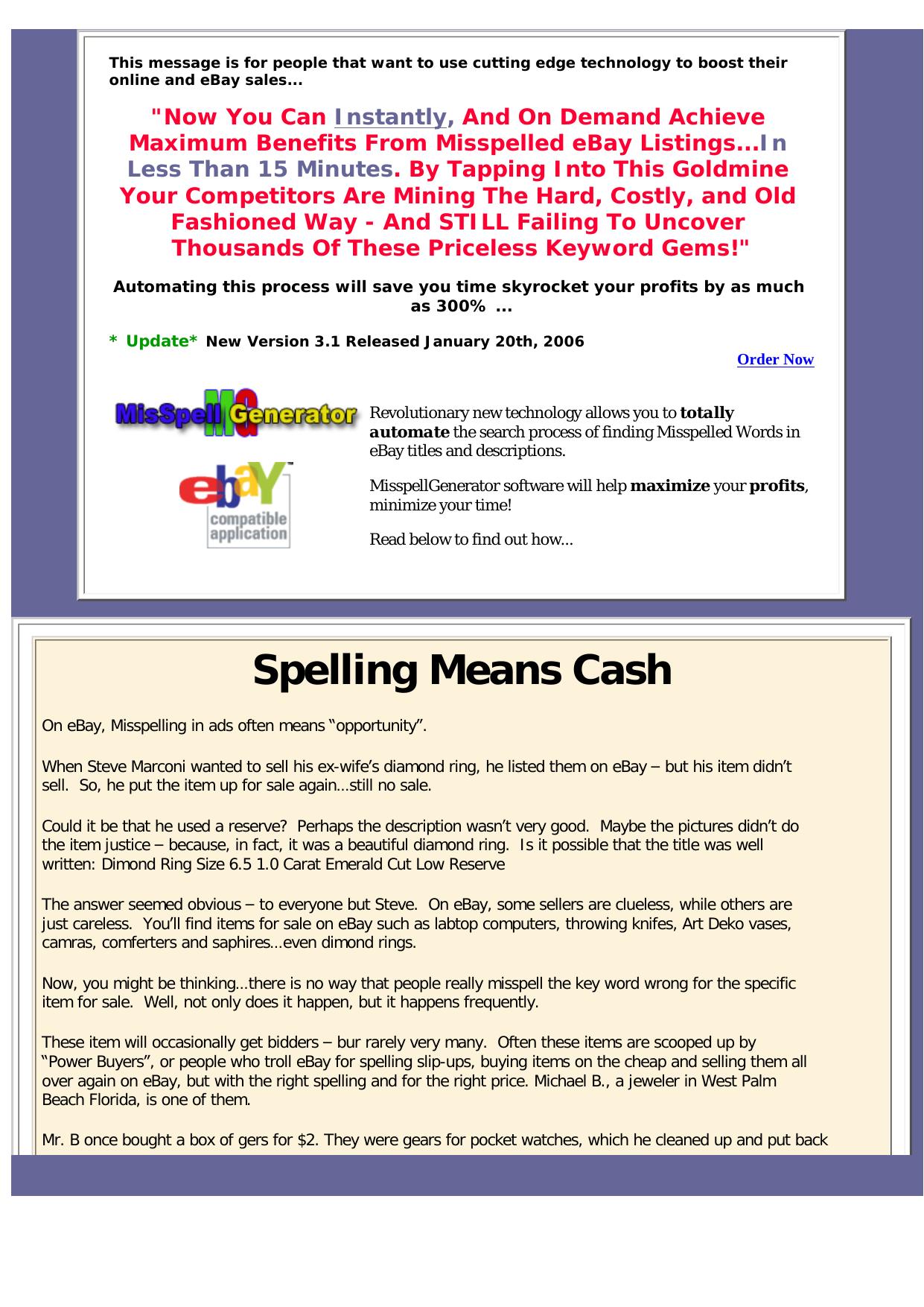 Misspelled EBay(R) Search System - Amazing. by Best of Kuszter's Collection