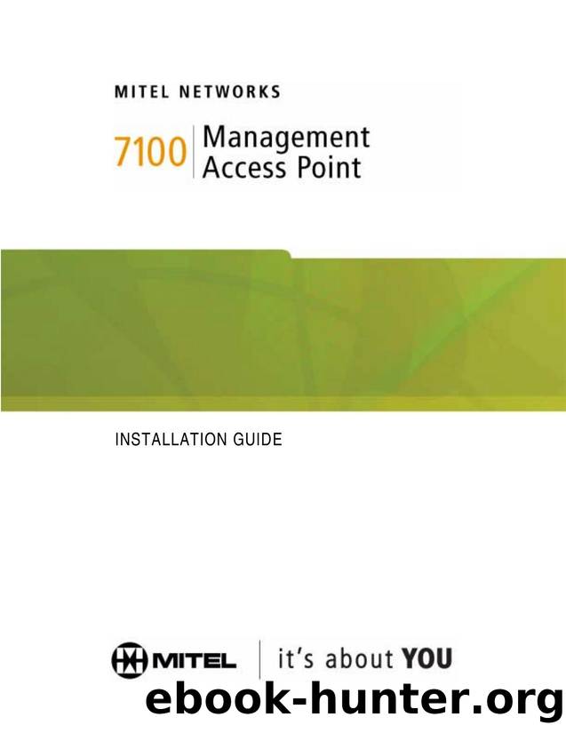 Mitel 7100 MAP Install Guide by Unknown