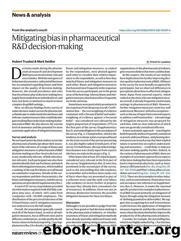 Mitigating bias in pharmaceutical R&D decision-making by Hubert Truebel & Mark Seidler