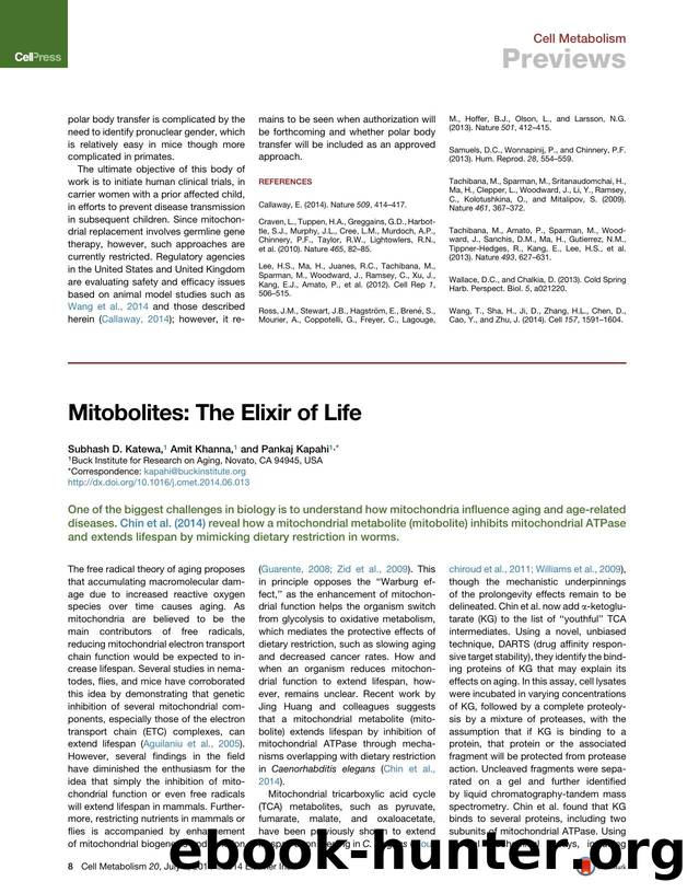 Mitobolites: The Elixir of Life by Subhash D. Katewa & Amit Khanna & Pankaj Kapahi