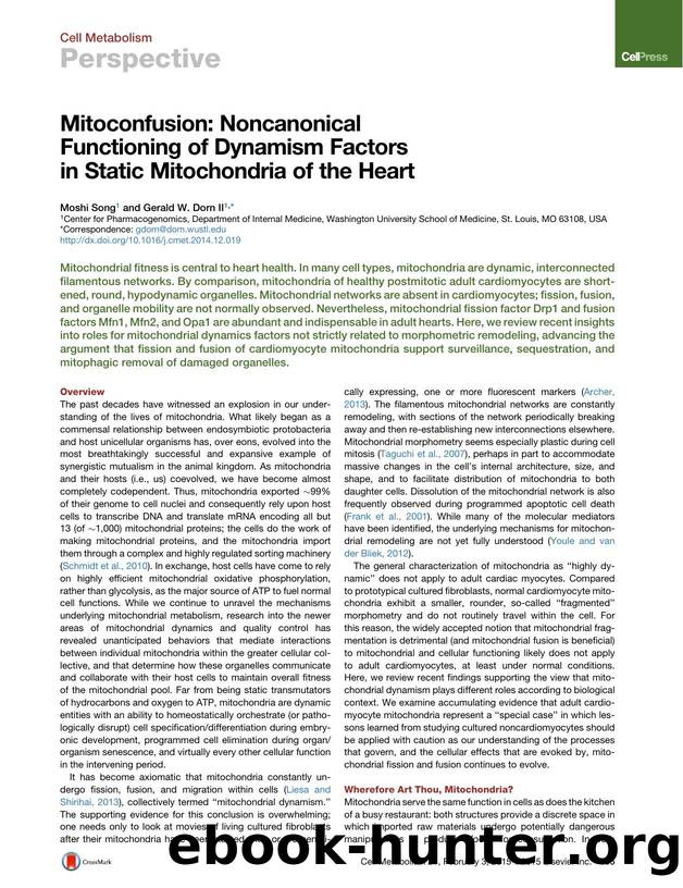 Mitoconfusion: Noncanonical Functioning of Dynamism Factors in Static Mitochondria of the Heart by Moshi Song & Gerald W. Dorn II
