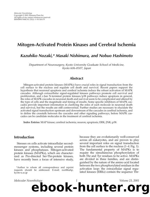 Mitogen-activated protein kinases and cerebral ischemia by Unknown