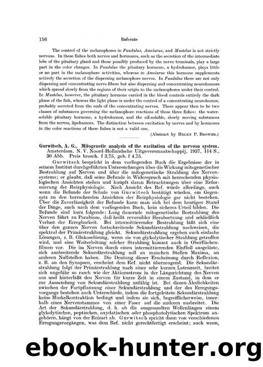 Mitogenetic analysis of the excitation of the nervous system by Unknown