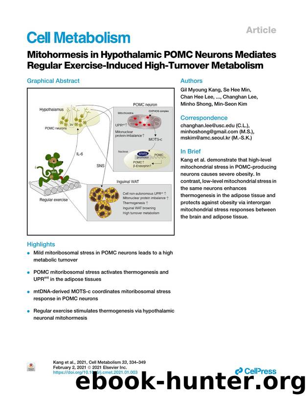 Mitohormesis in Hypothalamic POMC Neurons Mediates Regular Exercise-Induced High-Turnover Metabolism by unknow
