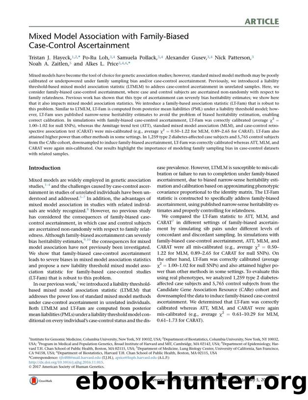 Mixed Model Association with Family-Biased Case-Control Ascertainment by unknow