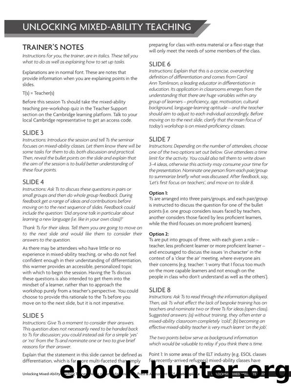 Mixed-Ability TD Trainerâs Notes by Unknown