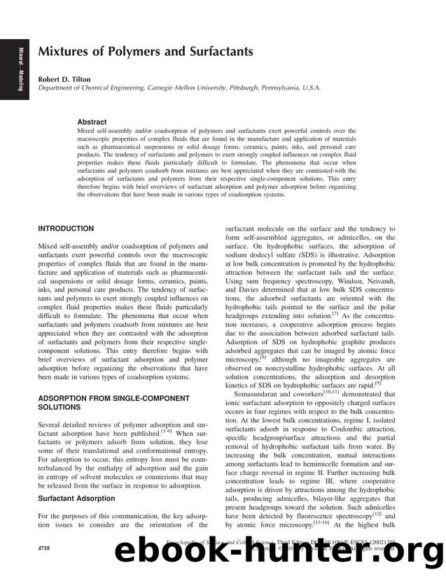 Mixtures of Polymers and Surfactants by Robert D. Tilton
