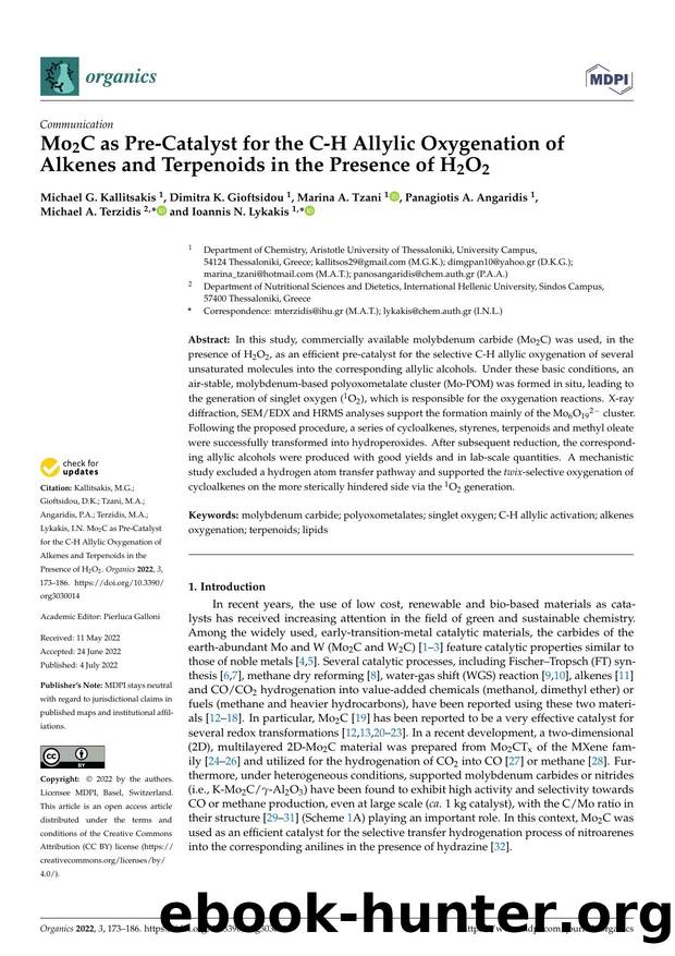 Mo2C as Pre-Catalyst for the C-H Allylic Oxygenation of Alkenes and Terpenoids in the Presence of H2O2 by unknow