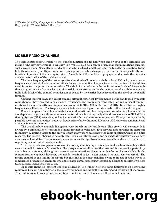 Mobile Radio Channels". In: Wiley Encyclopedia of Electrical and Electronics Engineering by Unknown