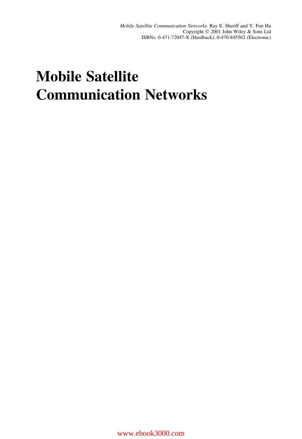 Mobile Satellite Communication Networks by Unknow