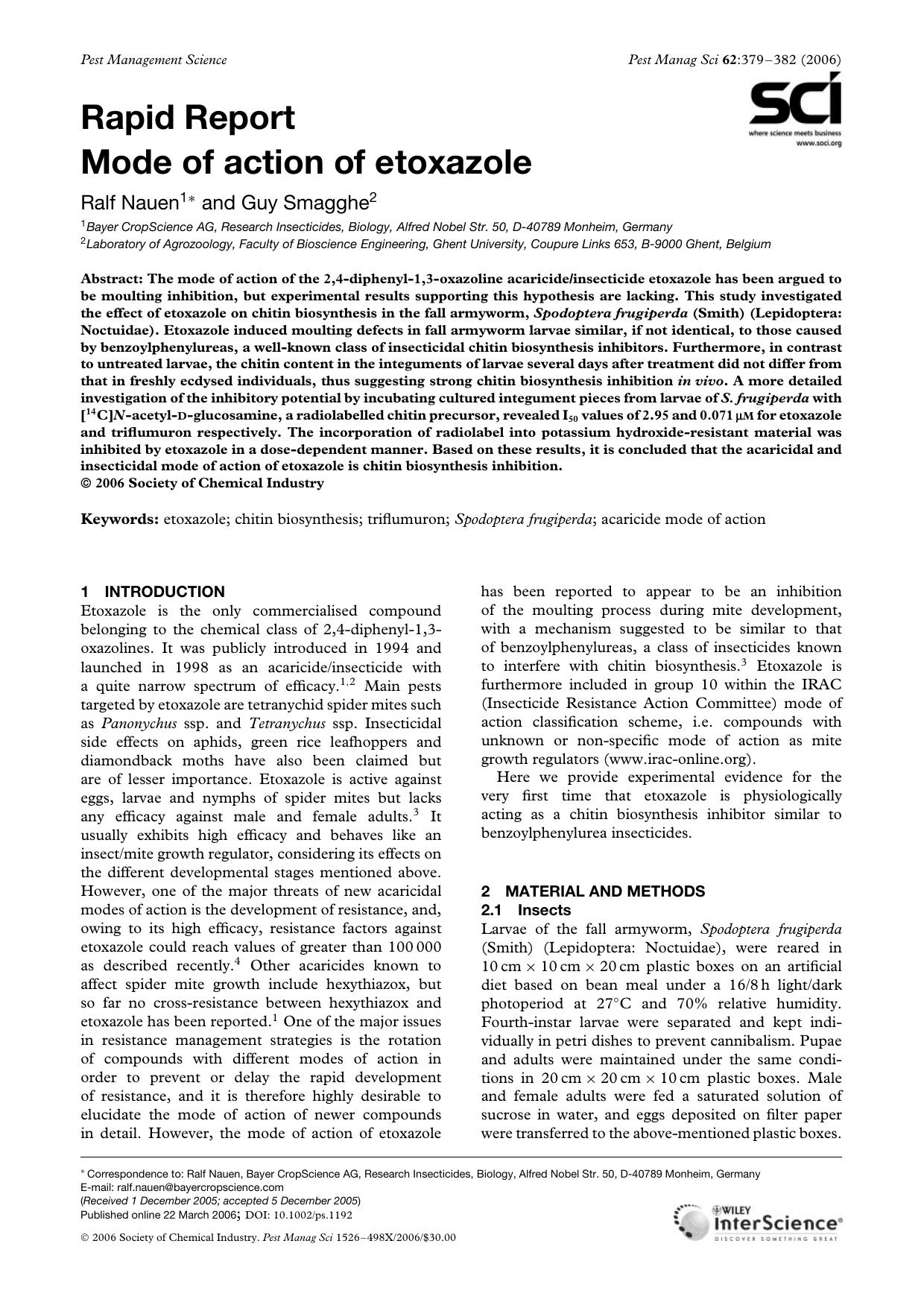 Mode of action of etoxazole by Unknown