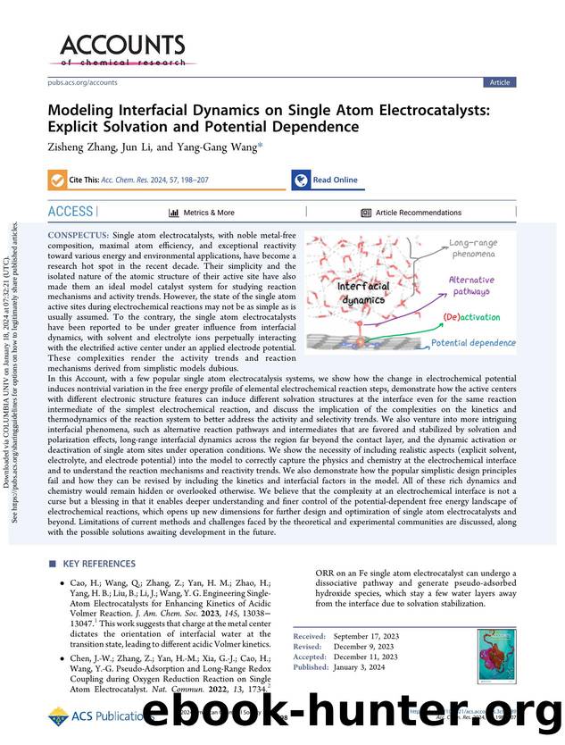 Modeling Interfacial Dynamics on Single Atom Electrocatalysts: Explicit Solvation and Potential Dependence by Zisheng Zhang Jun Li & Yang-Gang Wang