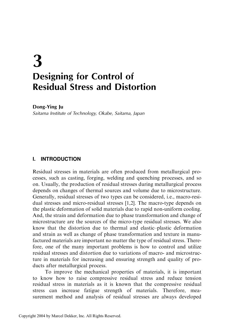 Modeling and Simulation for Material Selection and Mechanical Design by Dong-Ying Ju