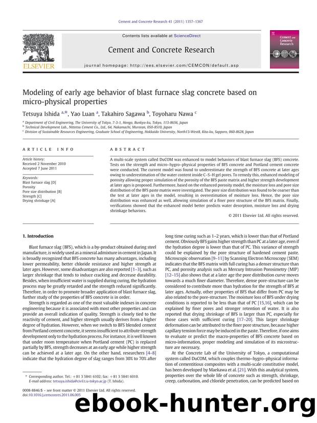 Modeling of early age behavior of blast furnace slag concrete based on micro-physical properties by Tetsuya Ishida & Yao Luan & Takahiro Sagawa & Toyoharu Nawa