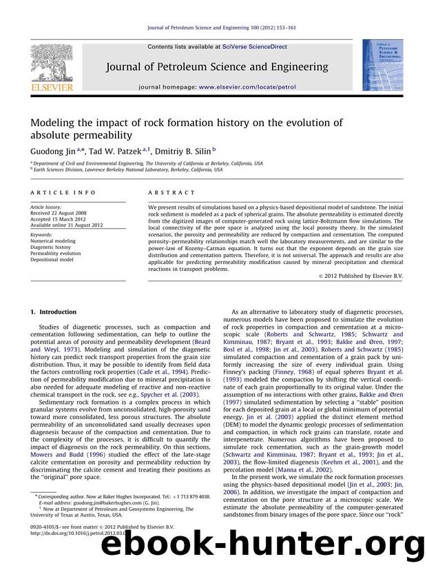 Modeling the impact of rock formation history on the evolution of absolute permeability by Guodong Jin & Tad W. Patzek & Dmitriy B. Silin