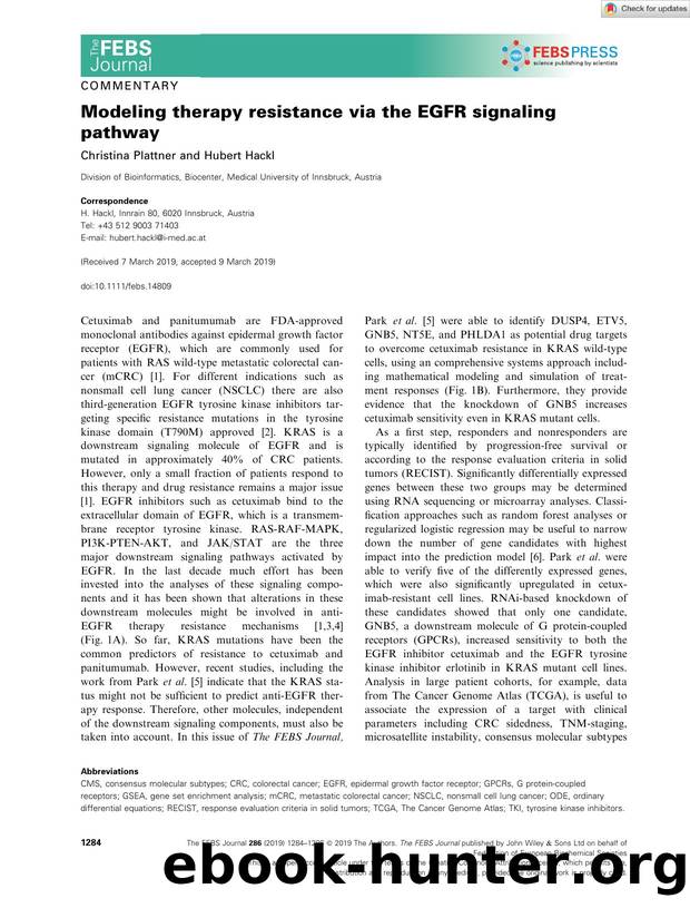 Modeling therapy resistance via the EGFR signaling pathway by Unknown