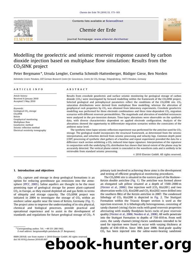 Modelling the geoelectric and seismic reservoir response caused by carbon dioxide injection based on multiphase flow simulation Results from the CO2SINK project by Peter Bergmann