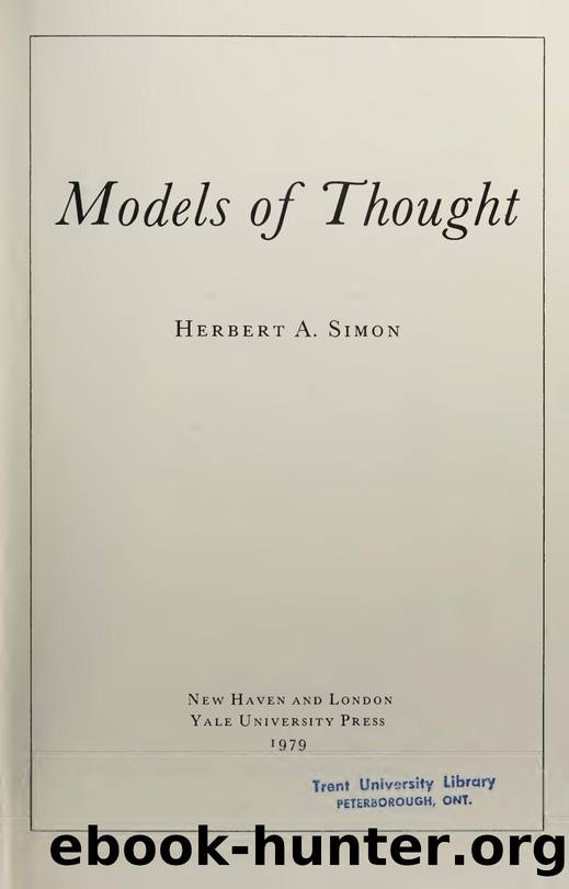 Models of Thought by Harold A. Simon