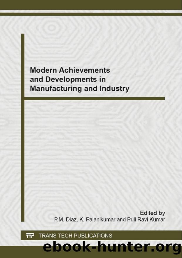 Modern Achievements and Developments in Manufacturing and Industry by P.M. Diaz K. Palanikumar Puli Ravi Kumar