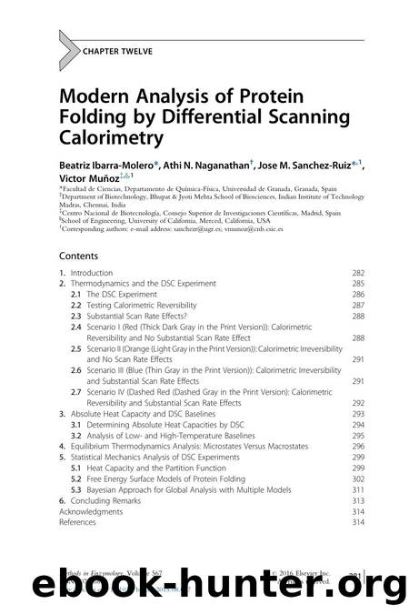 Modern Analysis of Protein Folding by Differential Scanning Calorimetry by Beatriz Ibarra-Molero