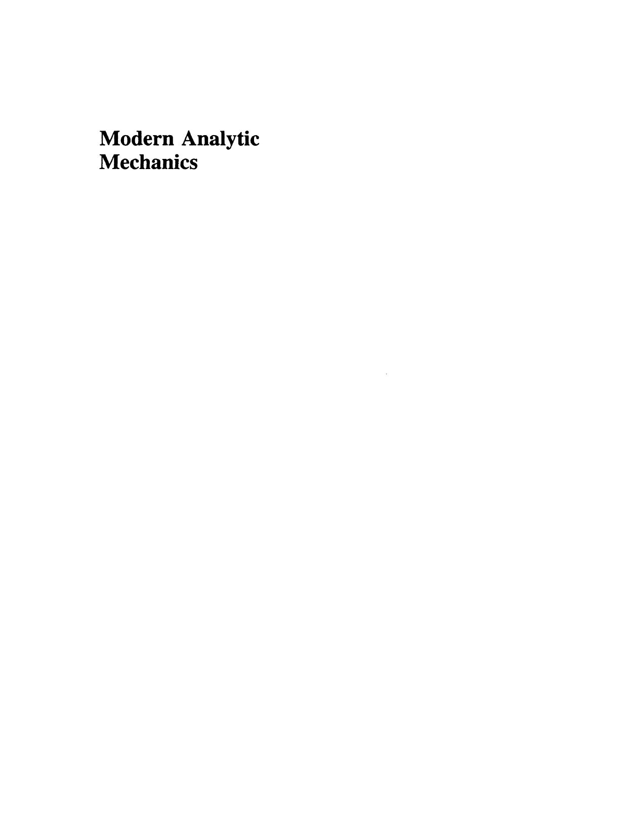 Modern Analytic Mechanics by Richard K. Cooper Claudio Pellegrini (auth.)
