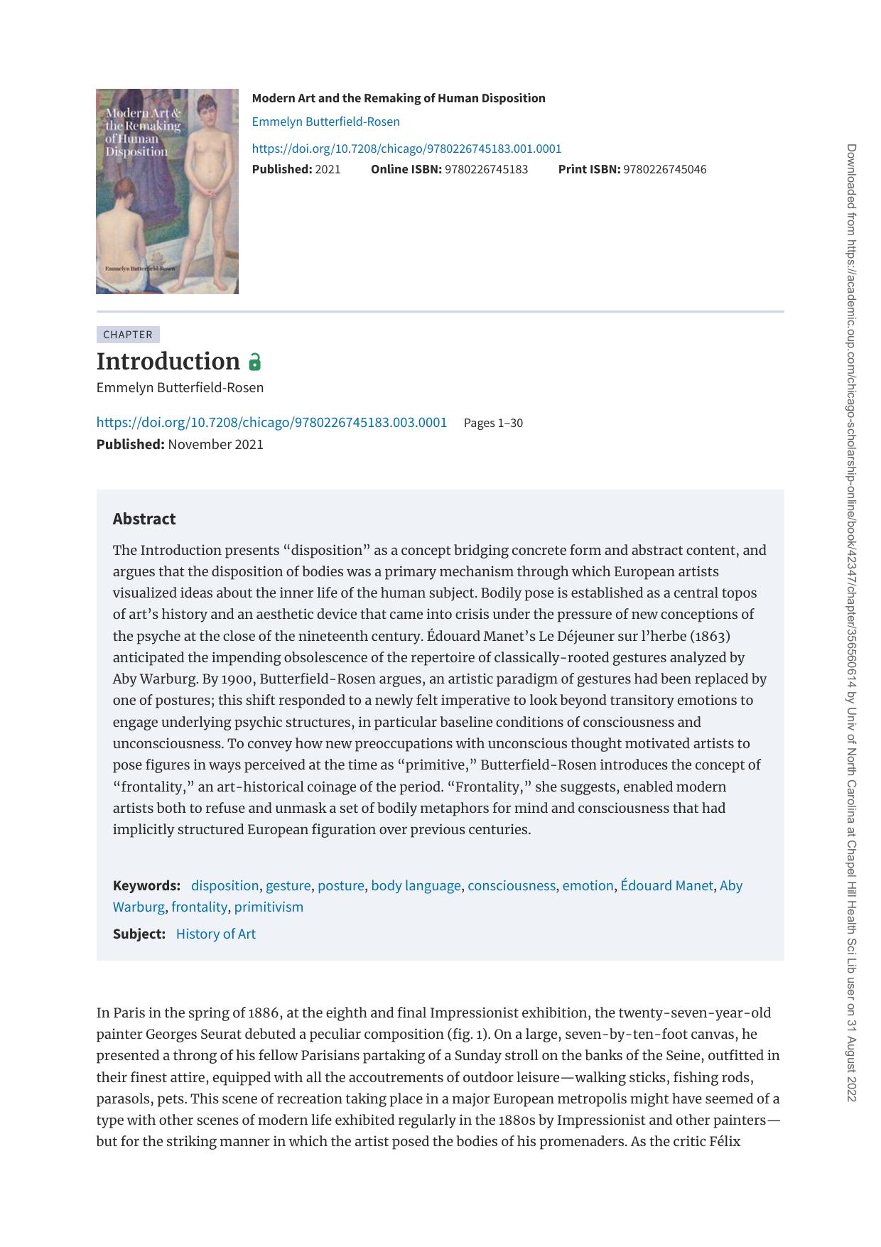 Modern Art and the Remaking of Human Disposition by Emmelyn Butterfield-Rosen