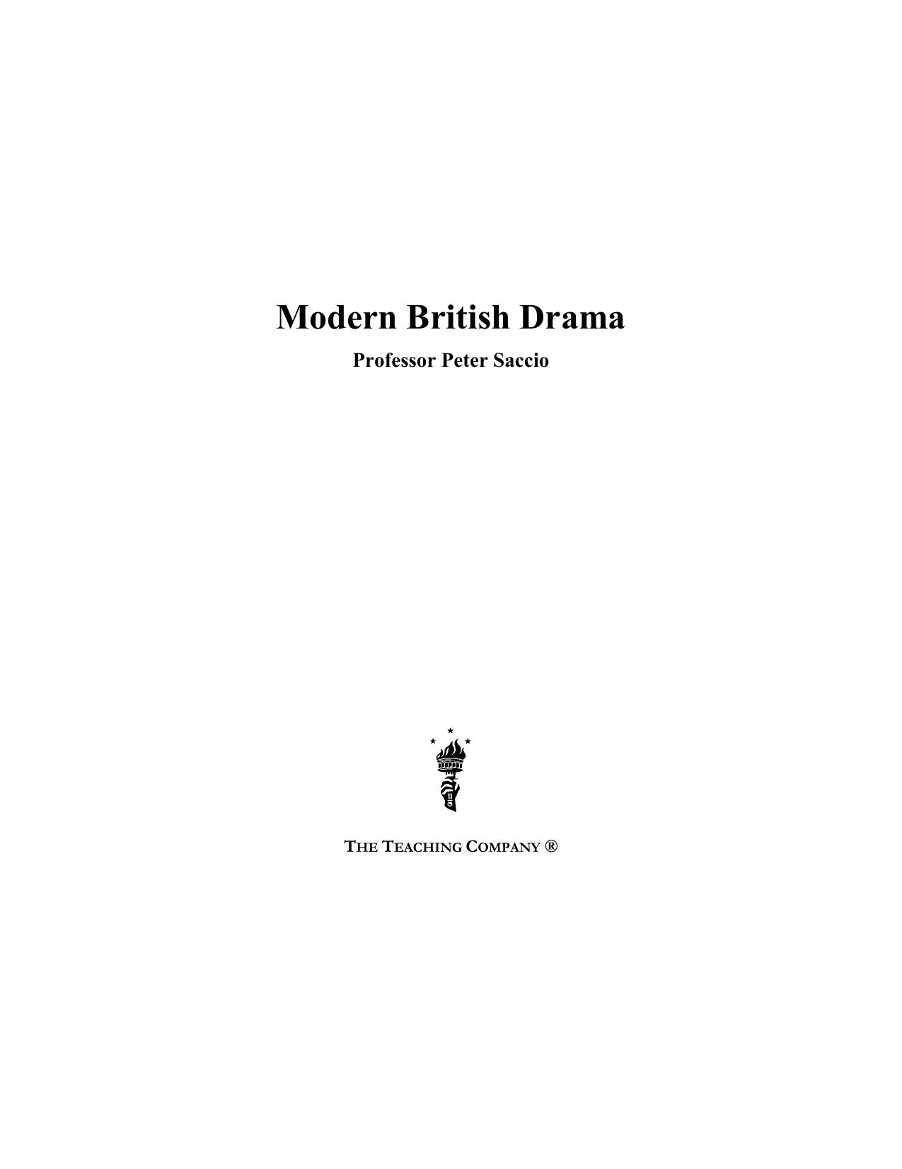 Modern British Drama by Peter Saccio