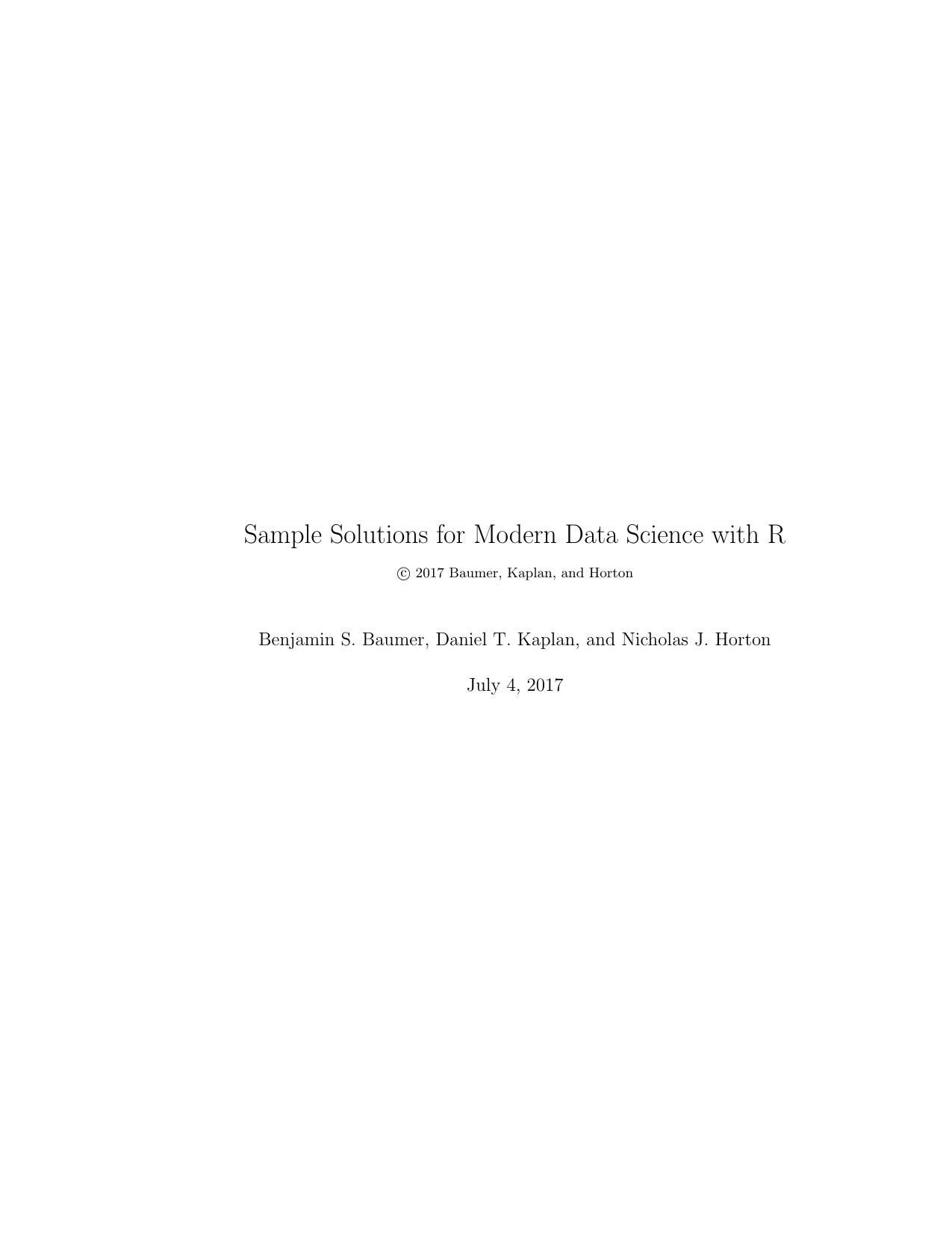 Modern Data Science with R (Chapman & Hall/CRC Texts in Statistical Science) (Instructor Resources) by Benjamin S. Baumer
