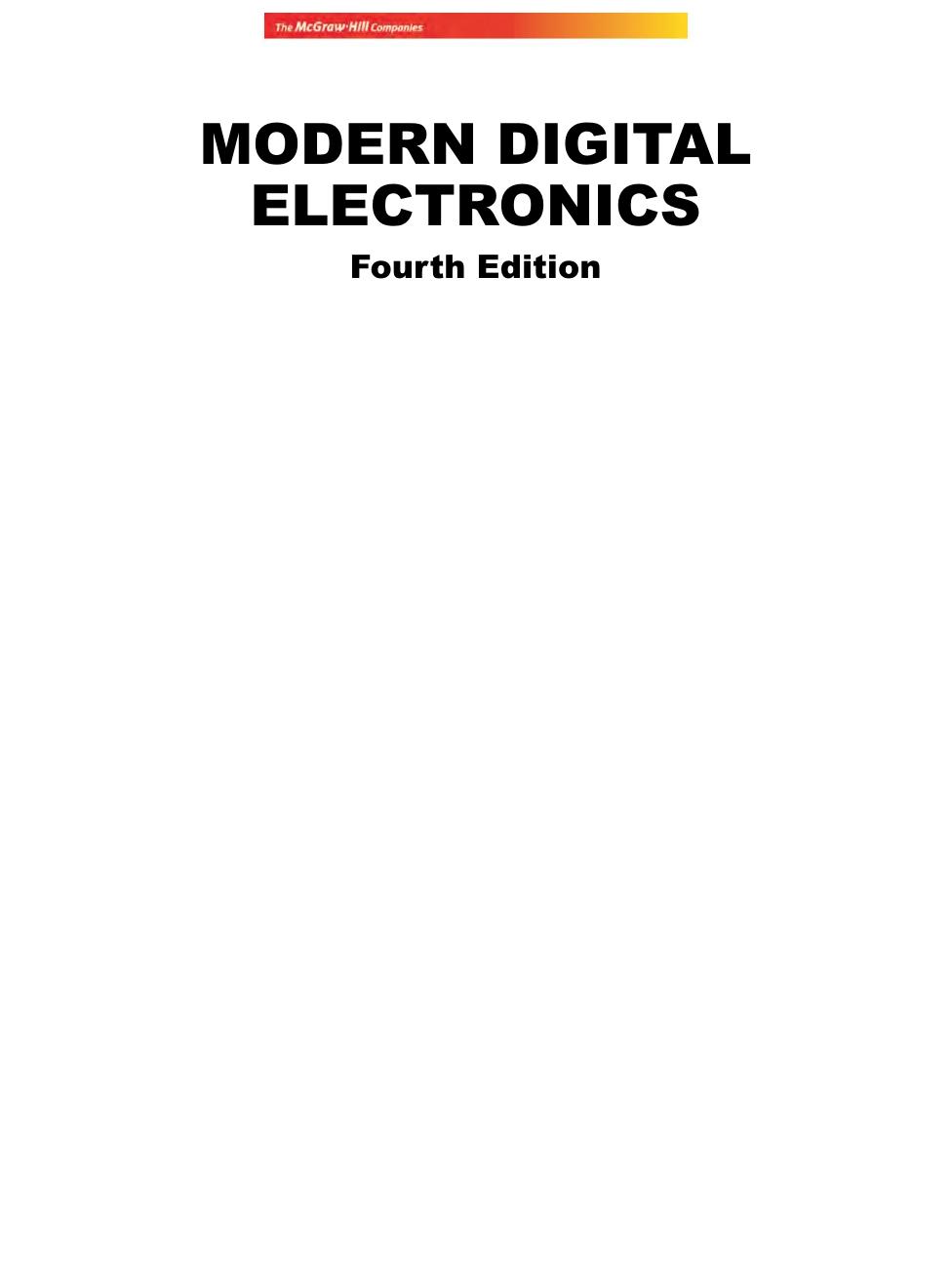 Modern Digital Electronics, 4th Edition by Jain