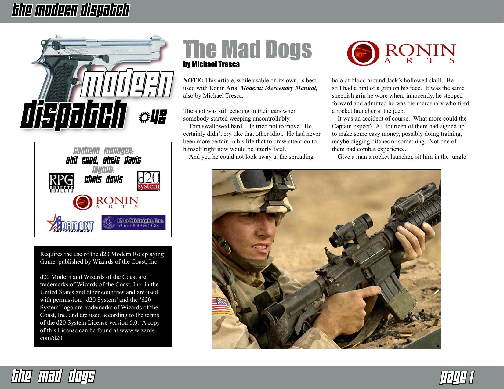 Modern Dispatch 48: The Mad Dogs by Ronin Arts
